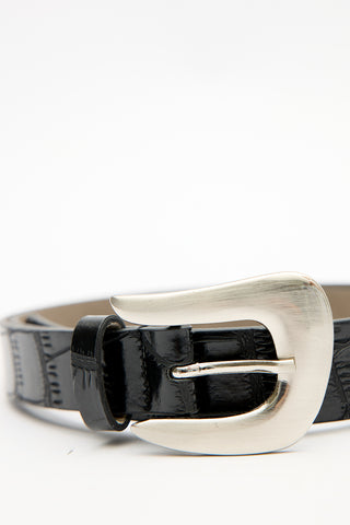 Croc-Effect Belt Black
