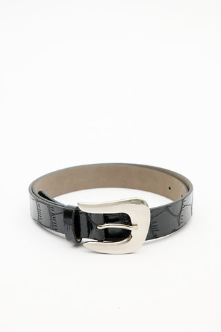 Croc-Effect Belt Black