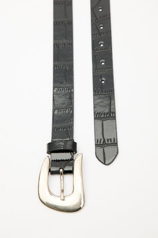 Croc-Effect Belt Black