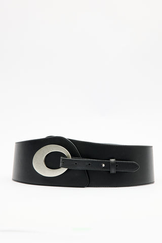 Wide Buckle Belt Black