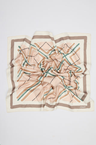 Patterned Mid Size Satin Scarf Leya