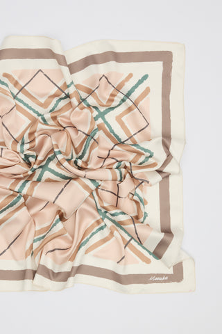 Patterned Mid Size Satin Scarf Leya
