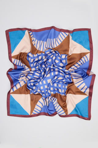 Patterned Mid Size Satin Scarf Lush