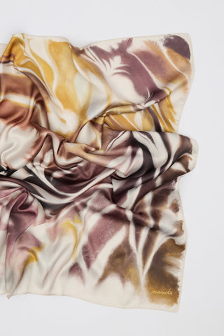 Patterned Mid-Size Satin Scarf Valeria