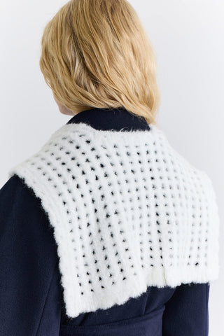 Soft Texture Collar Scarf Ecru