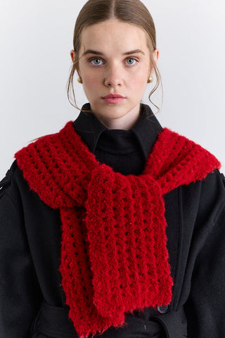 Soft Texture Collar Scarf Red