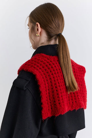 Soft Texture Collar Scarf Red