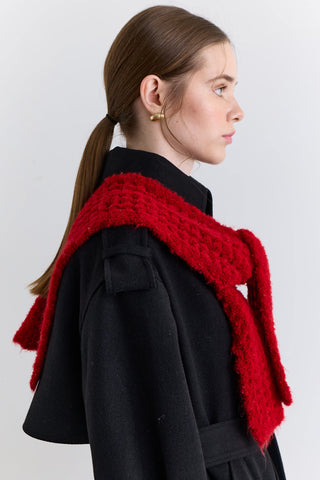Soft Texture Collar Scarf Red