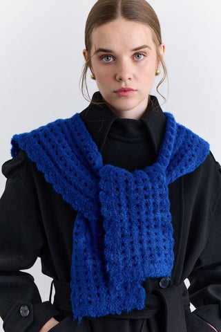 Soft Texture Collar Scarf Blue