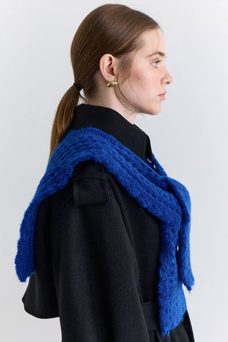 Soft Texture Collar Scarf Blue