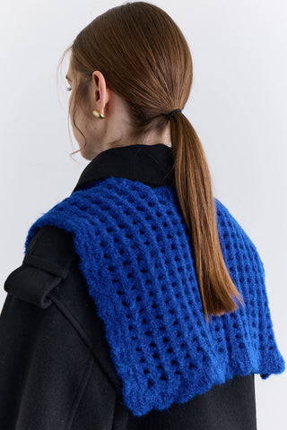 Soft Texture Collar Scarf Blue