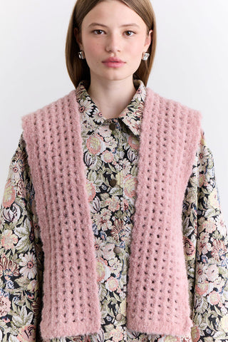 Soft Texture Collar Scarf Pink