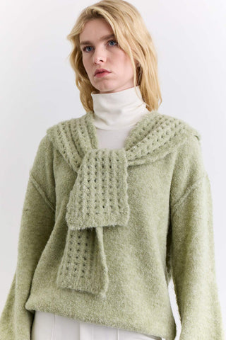 Soft Texture Collar Scarf Green
