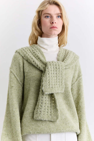 Soft Texture Collar Scarf Green