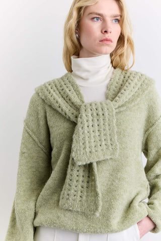 Soft Texture Collar Scarf Green