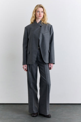 High Neck Blazer Jacket Grey