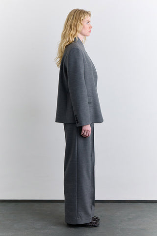 High Neck Blazer Jacket Grey