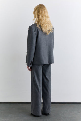 High Neck Blazer Jacket Grey