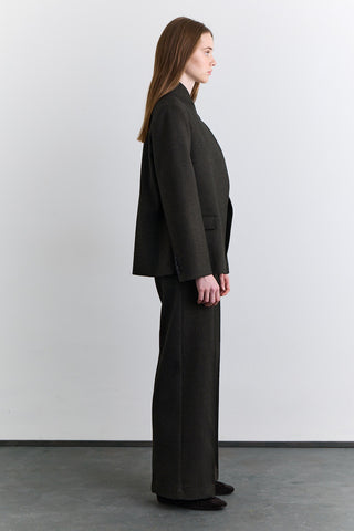 High Neck Blazer Jacket Khaki