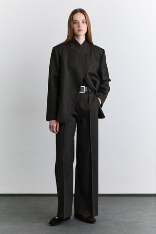 Classic Pleated Trousers Khaki