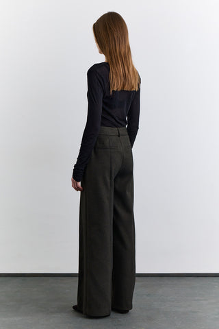 Classic Pleated Trousers Khaki