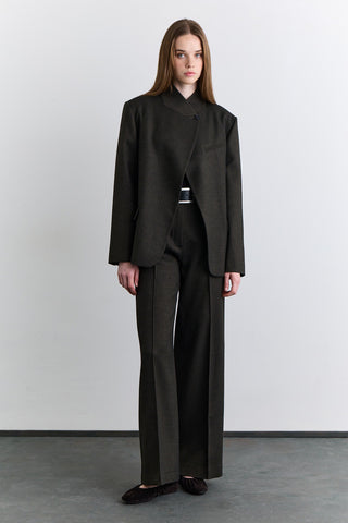 Classic Pleated Trousers Khaki