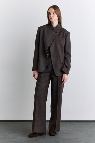 High Neck Blazer Jacket Mink