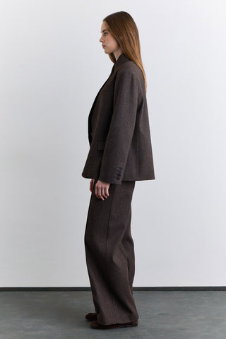 High Neck Blazer Jacket Mink