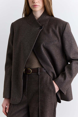 High Neck Blazer Jacket Mink