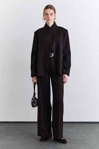 Classic Pleated Trousers Brown