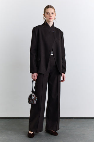 Classic Pleated Trousers Brown