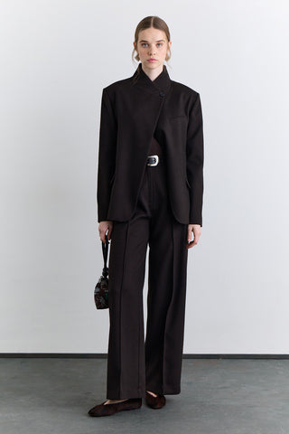 Classic Pleated Trousers Brown