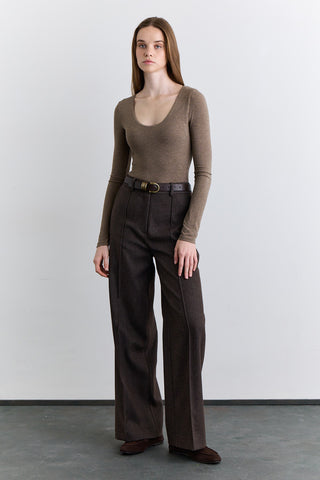 Classic Pleated Trousers Mink
