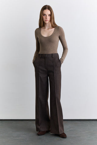 Classic Pleated Trousers Mink
