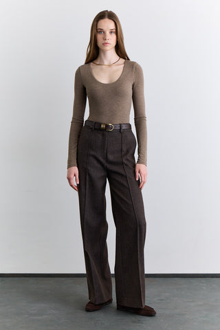 Classic Pleated Trousers Mink