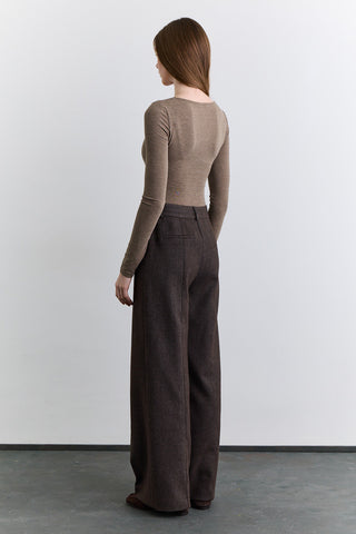 Classic Pleated Trousers Mink