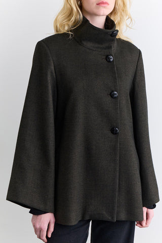Wide Sleeve Belted Jacket Khaki