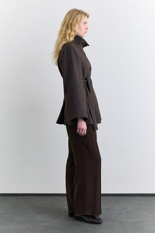 Wide Sleeve Belted Jacket Mink