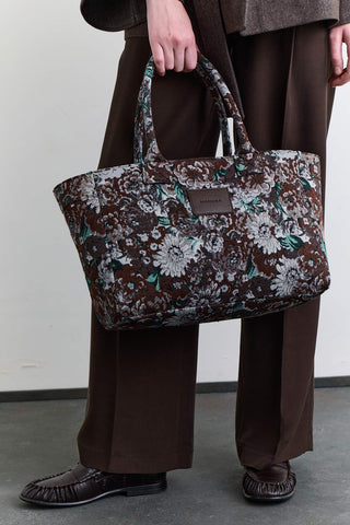 Jacquard Tote Bag Brown