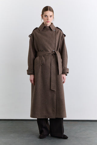 Double Breasted Wide Collar Coat Mink