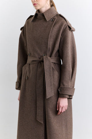 Double Breasted Wide Collar Coat Mink