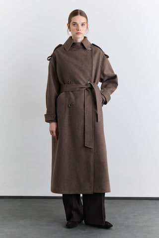 Double Breasted Wide Collar Coat Mink