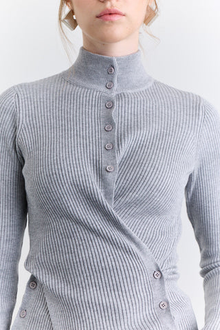 Cross Front Cardigan Grey