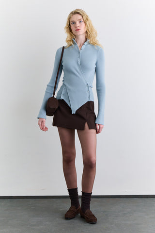 Cross Front Cardigan Blue