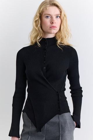 Cross Front Cardigan Black