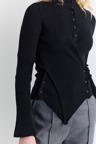 Cross Front Cardigan Black