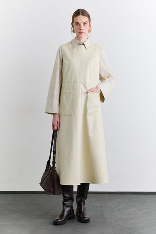 Leather Dress With Pocket Detail Vanilla