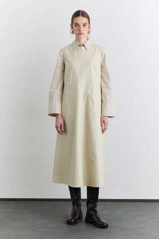 Leather Dress With Pocket Detail Vanilla