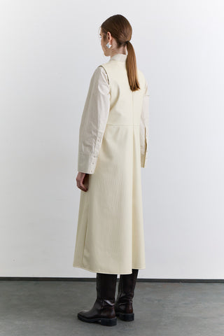 Leather Dress With Pocket Detail Vanilla