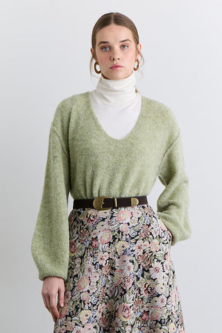 Jacquard Pattern Skirt Flower Print